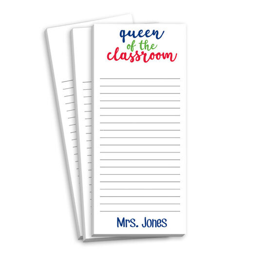 Queen of the Classroom Skinnie Notepads